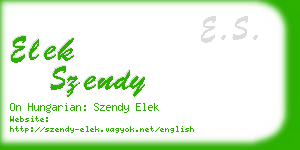 elek szendy business card